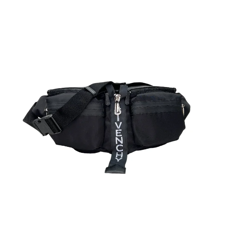 Limited Edition Spectre Black Crossbody Bag in Nylon, Silver hardware