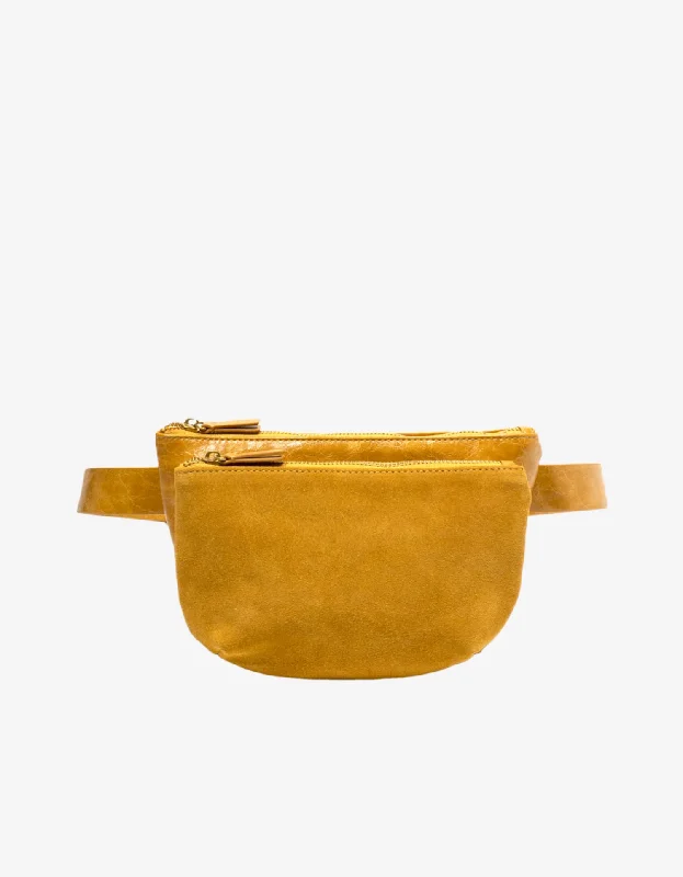 Elegant Bags For Formal Events And Luxury Occasions LEO CONVERTIBLE CROSSBODY SLING AND BELT BAG LARGE WAXED MARIGOLD