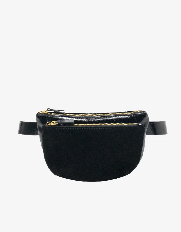 Designer Bags For Luxury Collectors LEO CONVERTIBLE CROSSBODY SLING AND BELT BAG LARGE WAXED BLACK