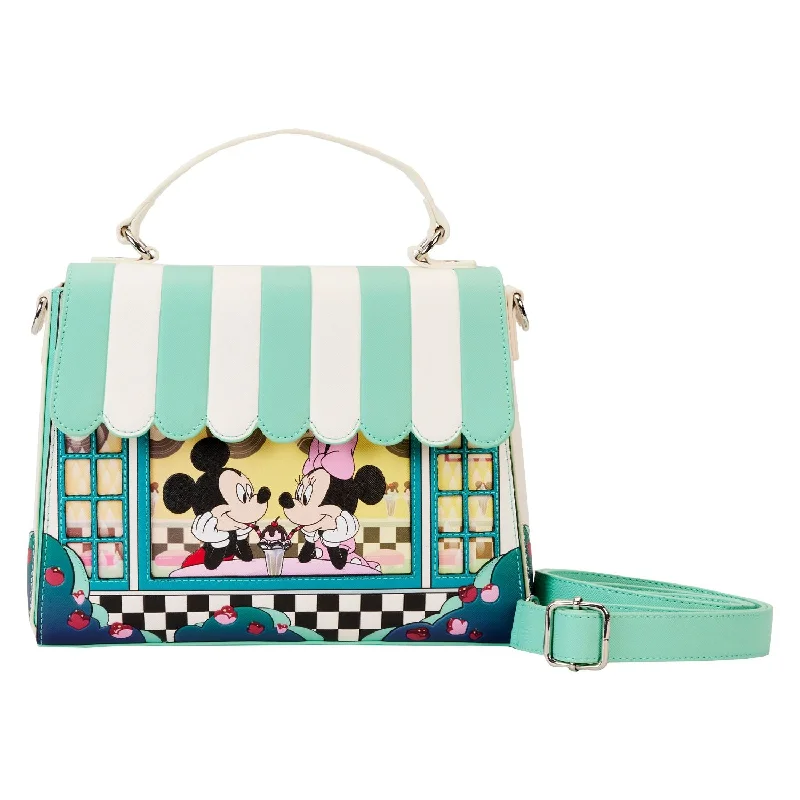 Exclusive Sale Loungefly DISNEY MICKEY AND MINNIE DATE NIGHT DINER CROSS BODY BAG