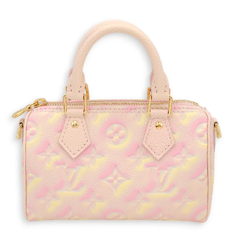 Fresh Fashion Discounts Speedy Nano Pink/Yellow Candy Crossbody Bag in Calfskin, Gold hardware