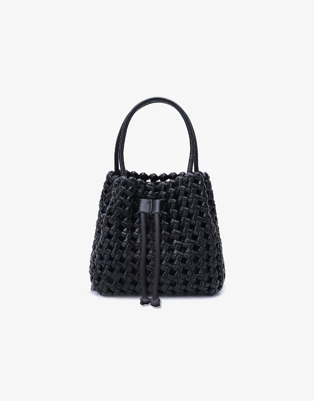 Classic Chic Deals PERRIE BUCKET MINI WOVEN SQUARE BLACK