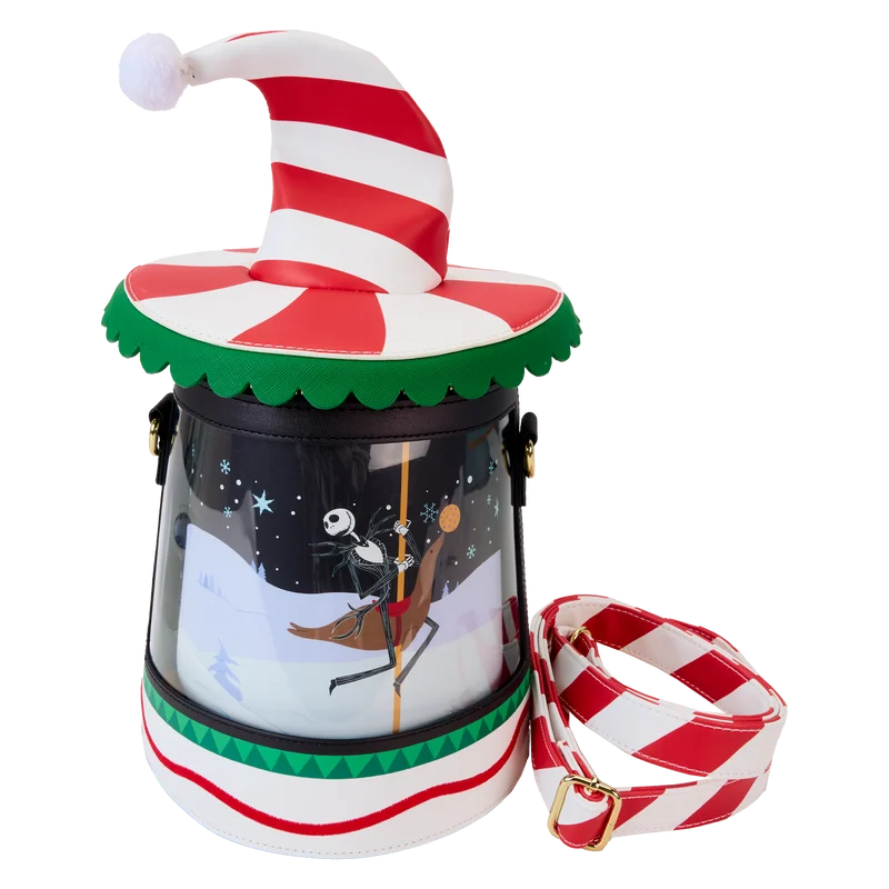 Buy More, Save More Loungefly The Nightmare Before Christmas Candy Cane Carousel Spinning Figural Crossbody Bag