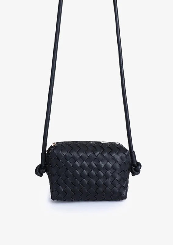 Discounted Designer Bags For Clearance Events OTTILINE WOVEN CROSSBODY BLACK