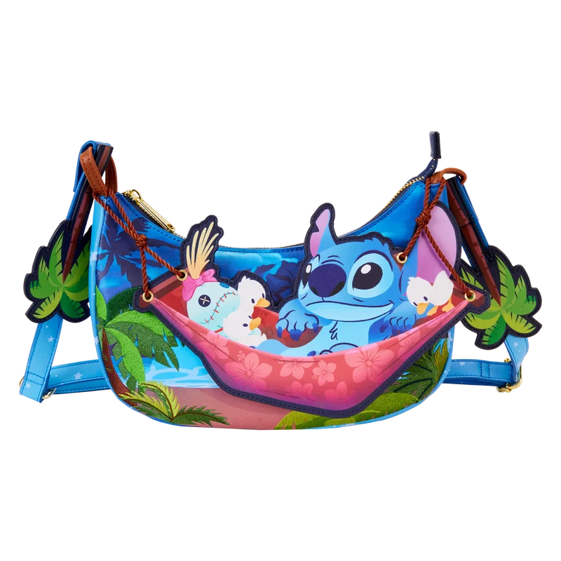 Vibrant Bags With Discounts Stitch Camping Cuties Crossbody Bag