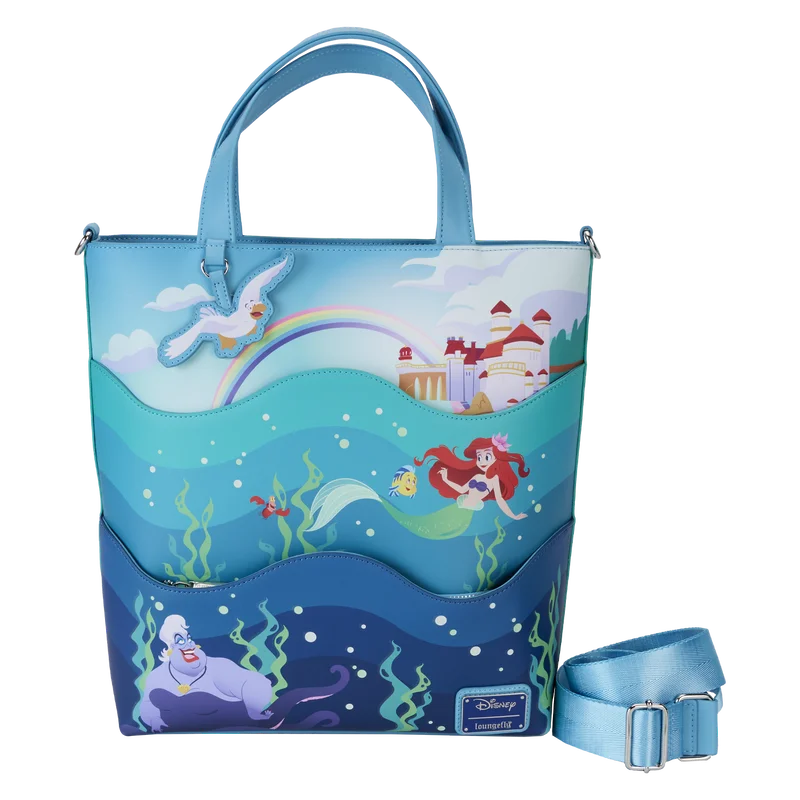 Shop The Hottest Deals Loungefly The Little Mermaid 35th Anniversary Life is the Bubbles Glow Tote Bag