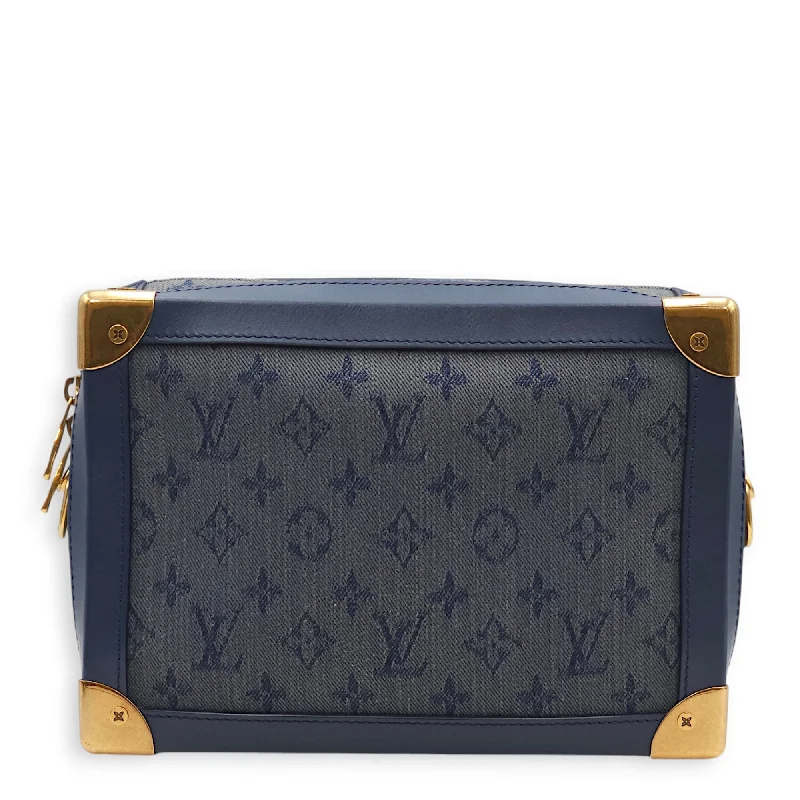 Trendy Styles Soft Trunk Blue Crossbody Bag in Denim, Gold hardware