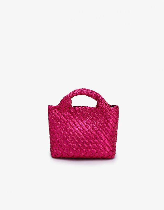 Seasonal Clearance Bags For Summer EVERLEIGH WOVEN MINI TOTE HI SHINE MAGENTA