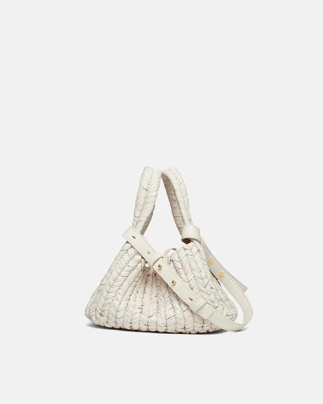 Tsa-Approved Bags For Hassle-Free Airport Security The Busket - Okobor™ Alt-Leather Knit Bucket Bag - White
