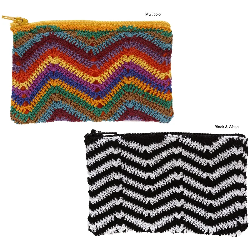Cozy Handbags With Clearance Prices Zig Zag Crochet Coin Purse