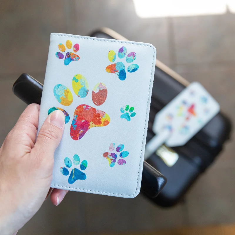 Anti-Theft And Budget-Friendly Bags Pawsitively Time to Travel Luggage Tag & Passport Holder