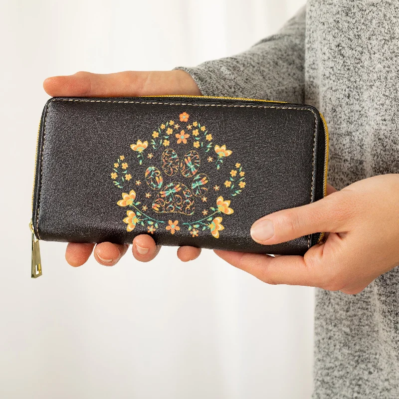 Bold And Flash-Sale Bags Floral Paw Zip Around Wallet