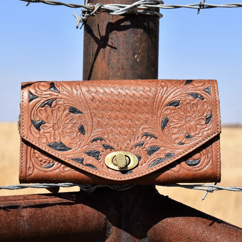 Tote Bag For Office Use Amity Embossed Leather Wallet