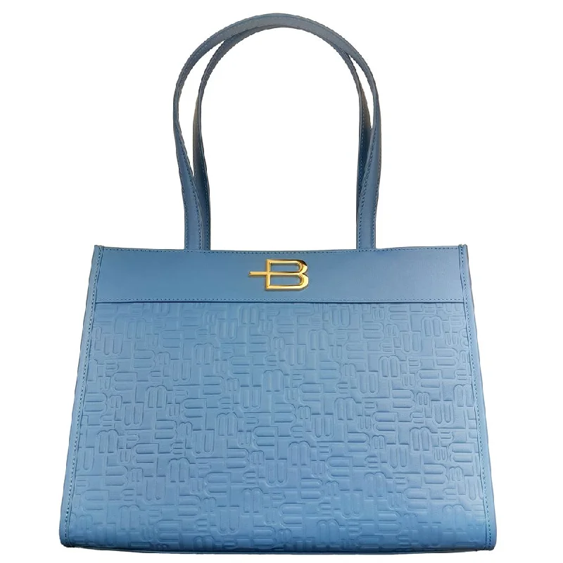 Urban Style Baldinini Trend Elegant Light Blue Shopping Bag with Logo Motif