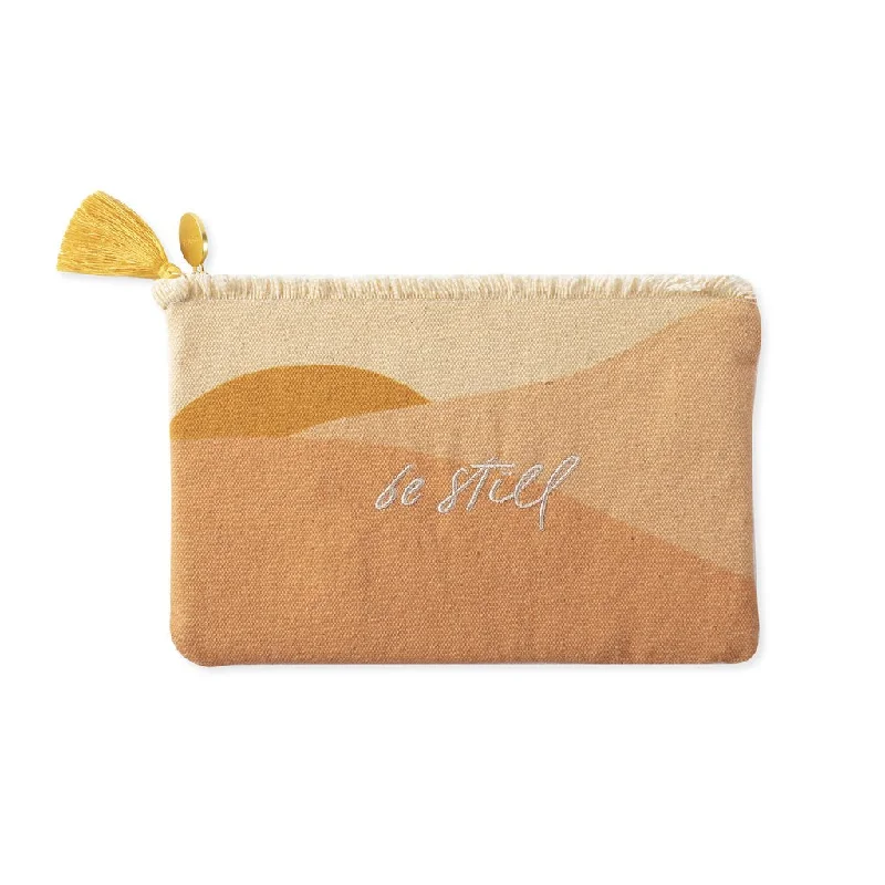 Vintage-Inspired "Be Still" Canvas Pouch