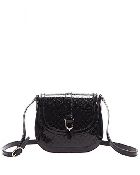 Bags For Free-Spirited And Artistic Styles Gucci Black patent leather saddle bag