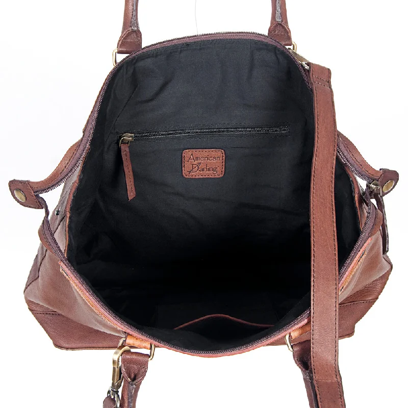Lightweight And Functional Bags For Travel And Work Brown Tooled Leather Purse