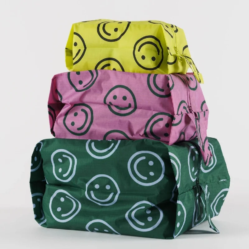 Eco-Friendly And Discounted Bags 3D Travel Zip Set (Happy Mix)