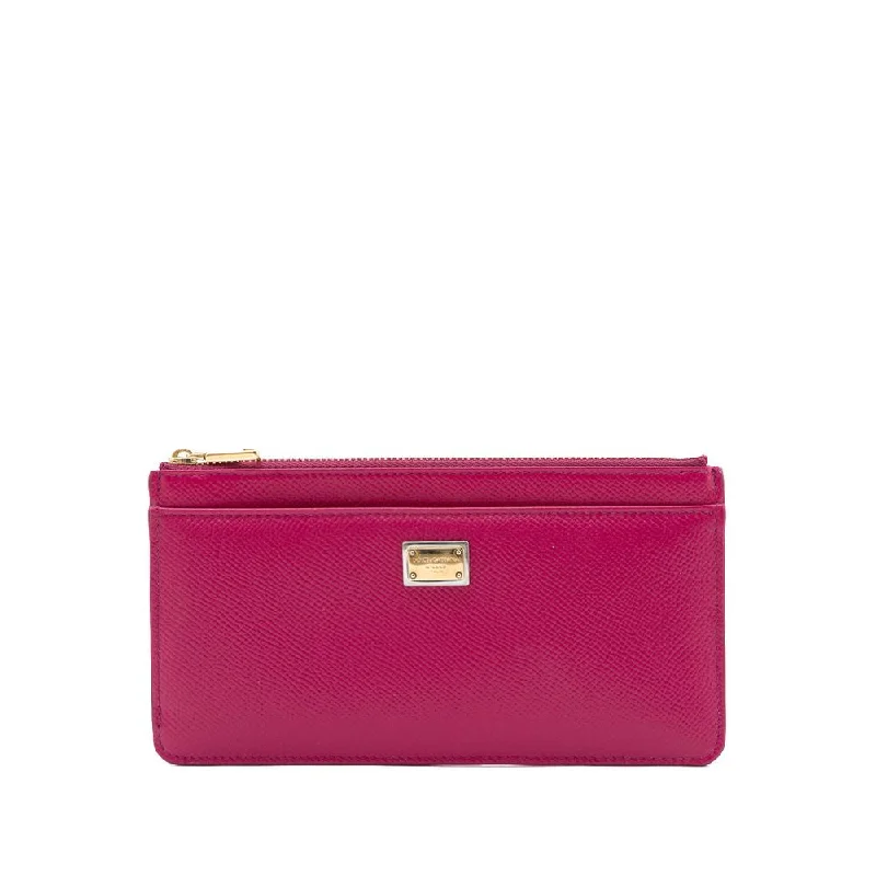 Glamorous Bags For Evening Events And Parties Dolce & Gabbana Fuchsia Leather Wallet