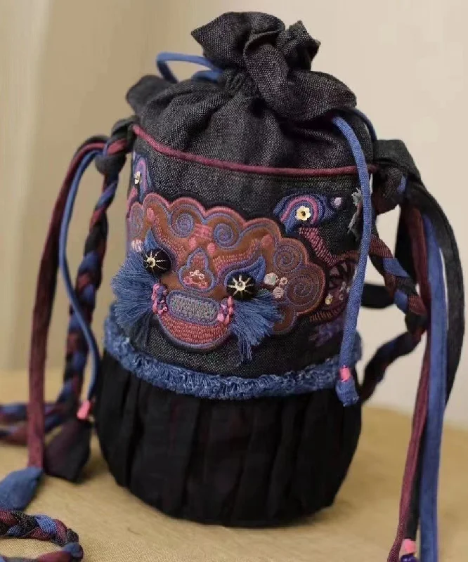 Affordable Bags For Budget Shoppers Ethnic Style Embroidered Drawstring Bucket Bag
