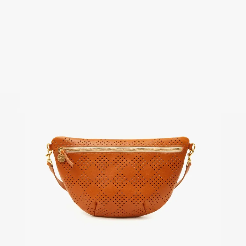 Odor-Resistant And Budget Bags Grande Fanny Pack (Lightweight Checker Perf Cuoio)