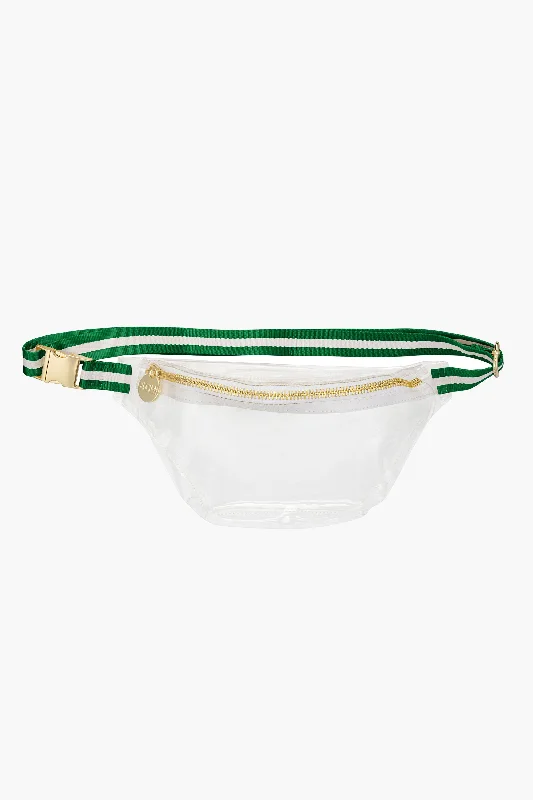 Inspired Bags For Timeless Elegance Green and White Stadium Clear Fanny Pack