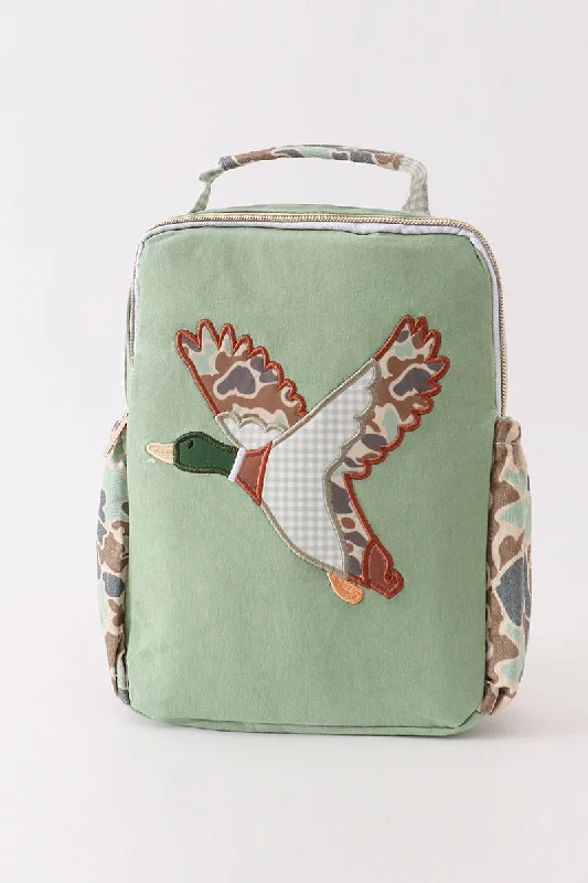 Elegant New Year Party Bags With Flash Sales Green camouflage duck applique lunch bag