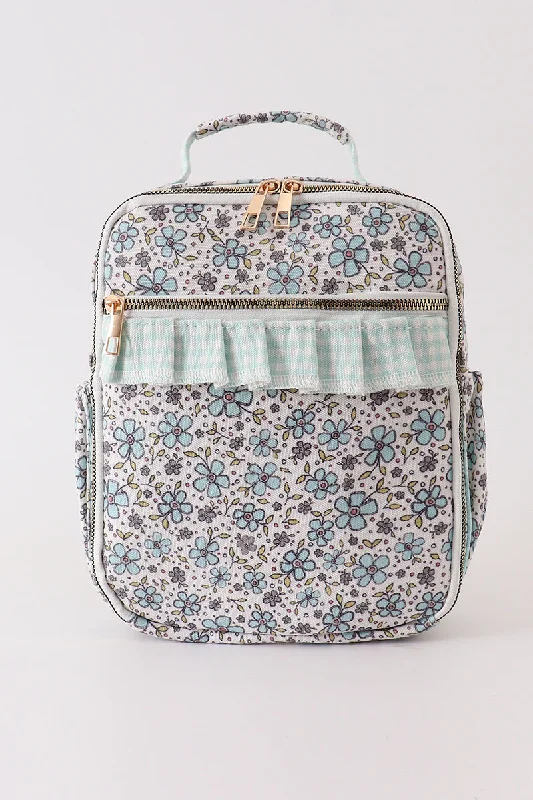 Stylish And Affordable Bags For Every Occasion Green floral ruffle lunch bag