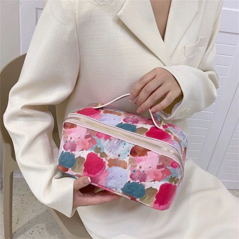 Bags For Personalized Gifts Green Leaves Toiletry Bags Travel Casual Storage Bags