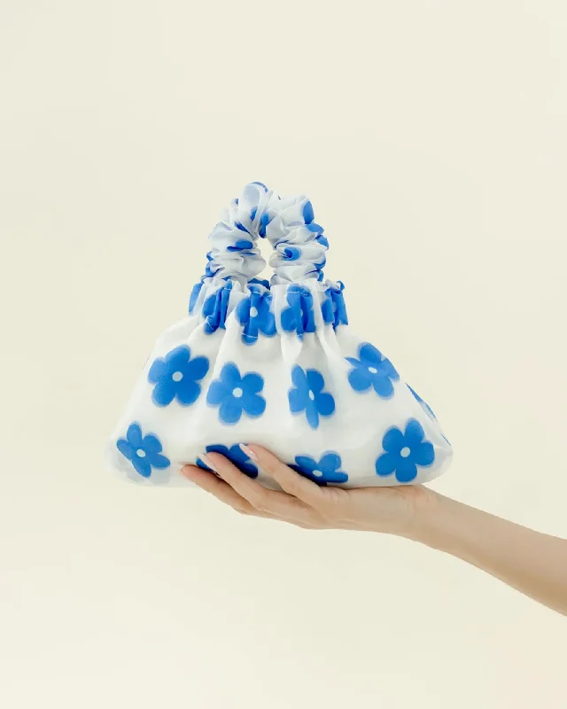 Clearance-Priced Bags Halo Scrunchie Purse – Cobalt Bloom Organza