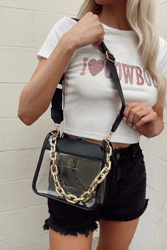 Modern And Limited-Time Offer Bags Clear Purse - Black/Gold