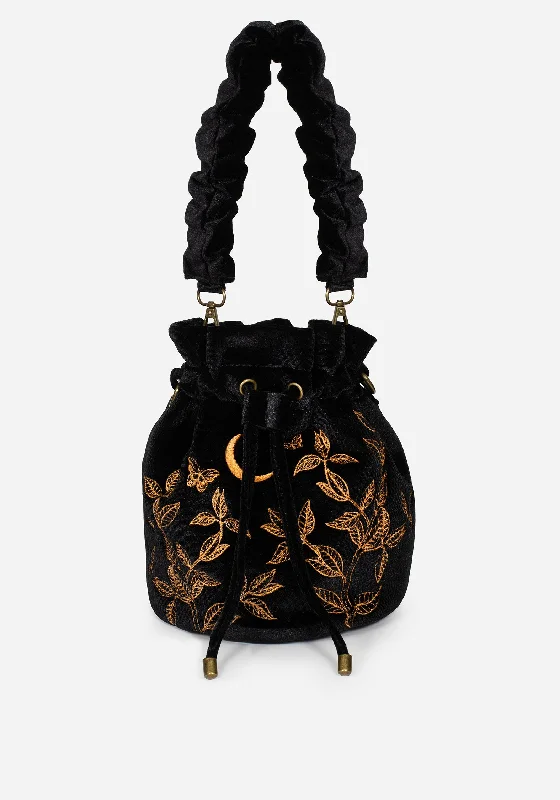 Tote Bag For Office Use Instar Butterfly Embroidered Bucket Bag
