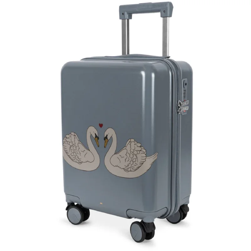 Luxury Bags On Sale Konges Sløjd Swan Blue Travel Suitcase