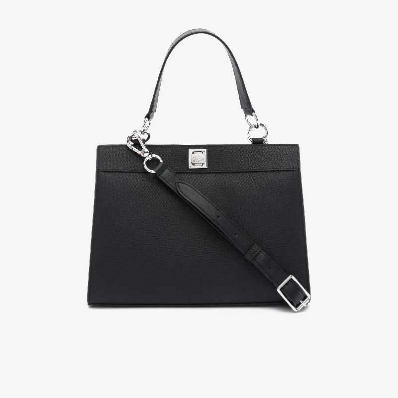 Luxurious Bags With Limited-Time Offers Women's Piqué-Effect Canvas Purse Black