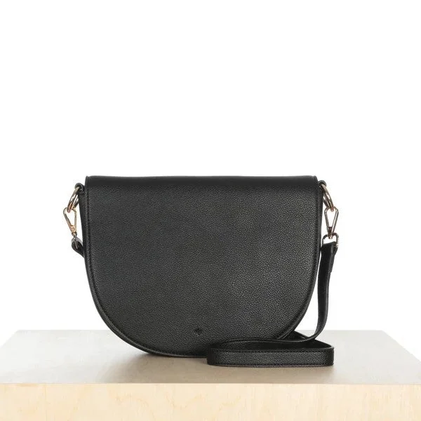 Urban Bags For City Life And Streetwear Fashion Mini Saddle Bag (Black Pebble)