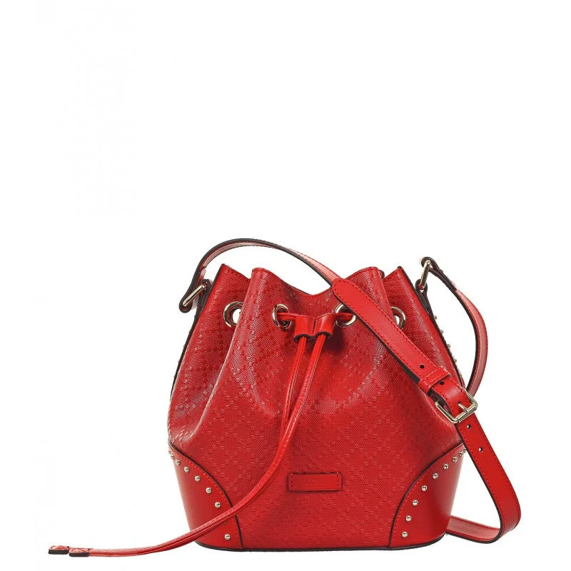 Inspired Bags For Modern Sophistication Gucci Red Diamante leather bucket bag