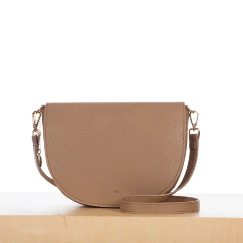 Bags For Sporty And Athletic Styles Mini Saddle Bag (Cappuccino Pebble)