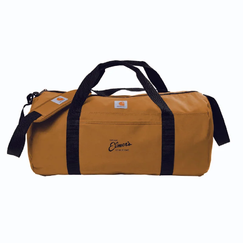 Professional Bags With Office Discounts Team Elmer's Embroidered Carhartt Canvas Packable Duffle with Pouch