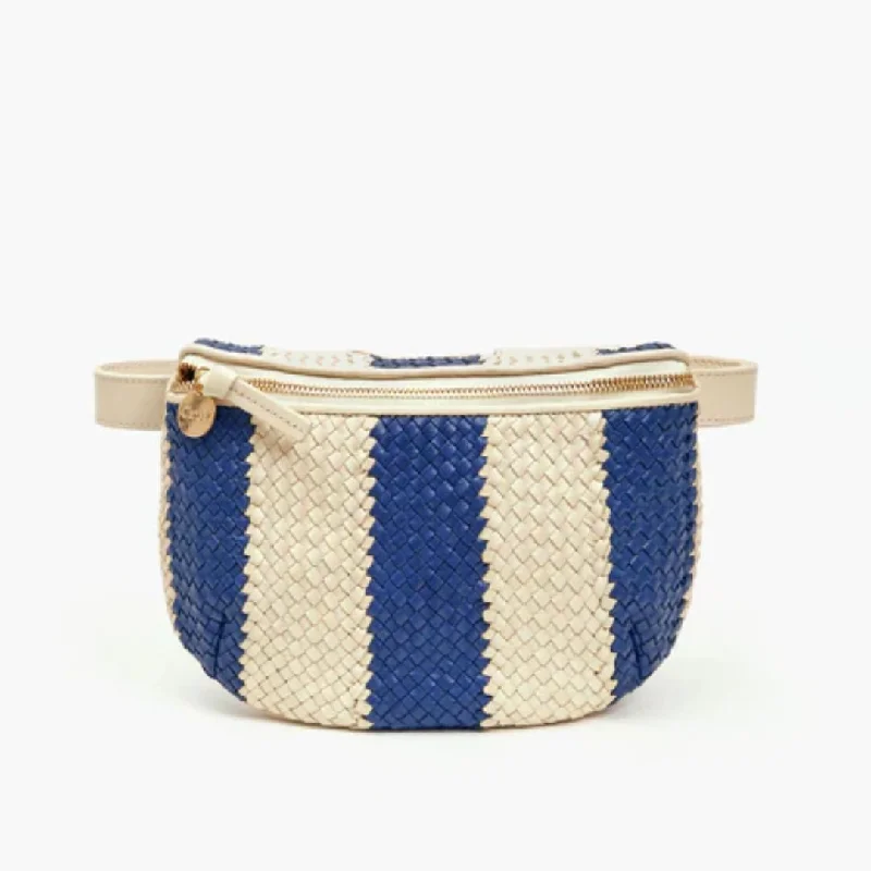 Chic And Clearance-Priced Tote Bags Woven Racing Stripes Fanny Pack (Indigo + Cream)