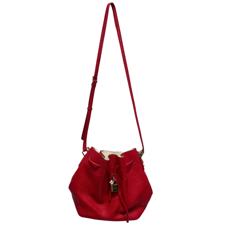 Retro Lovers DOLCE&GABBANA/Cross Body Bag/FREE/Leather/RED/MINI CLAUDIA BUCKET BAG