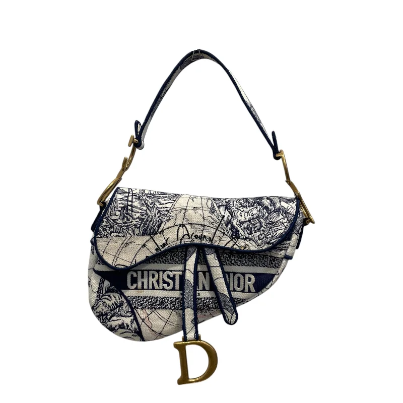Luxury Bags On Sale Christian Dior/Hand Bag/All Over Print/WHT/Around the World Saddle Bag