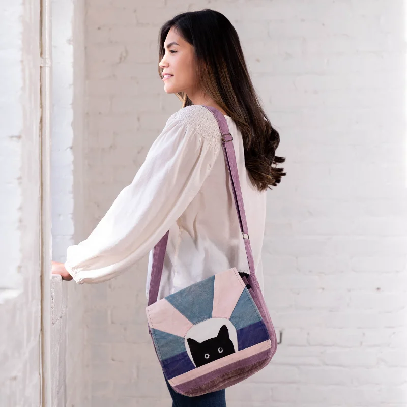 Inspired Bags For Modern Sophistication Peek-a -Boo Kitty Saddle Bag