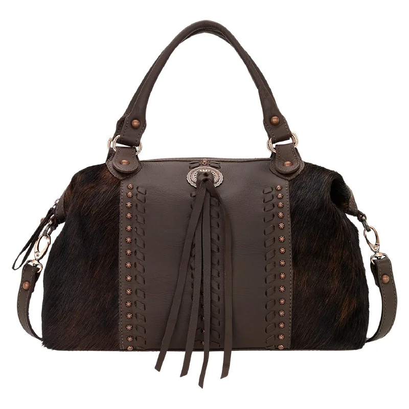 Anti-Theft And Budget-Friendly Bags American West Womens Cow Town Brindle Hair-On Leather Satchel Bag Anti-Theft And Budget-Friendly Bags American West Womens Cow Town Brindle Hair-On Leather Satchel Bag