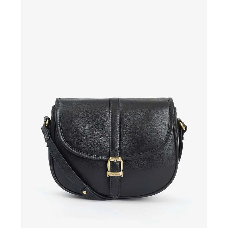 Stylish Bag For Women Barbour Laire Medium Leather Ladies Saddle Bag - Black