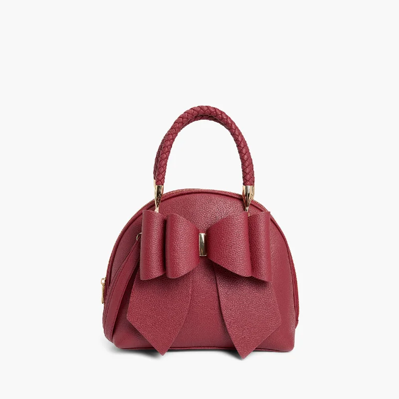 Handbag For Women Instant Shipping! Bea Braided Satchel: Berry