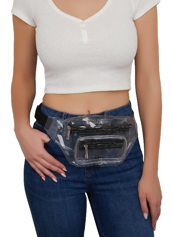 Limited-Time Offer On Trendy Bags Clear Double Zip Fanny Pack