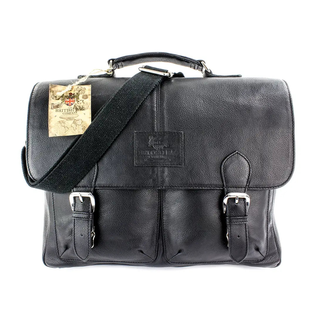 Designer-Inspired Bags At Budget-Friendly Prices British Bag Co. Black Pebble Grain Leather Briefcase