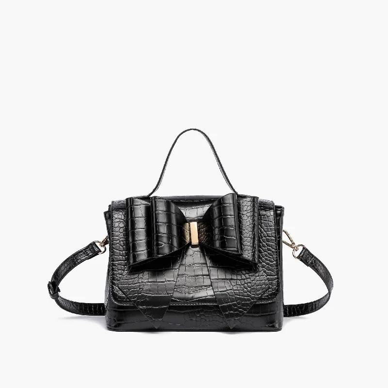 Limited Edition Bags For Collectors Instant Shipping! Celia Double Bowtie Satchel: Black