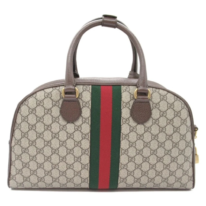 Flash Sale On Premium Bags Gucci 2W Boston Bag GG Canvas  Beige / Brown 723309