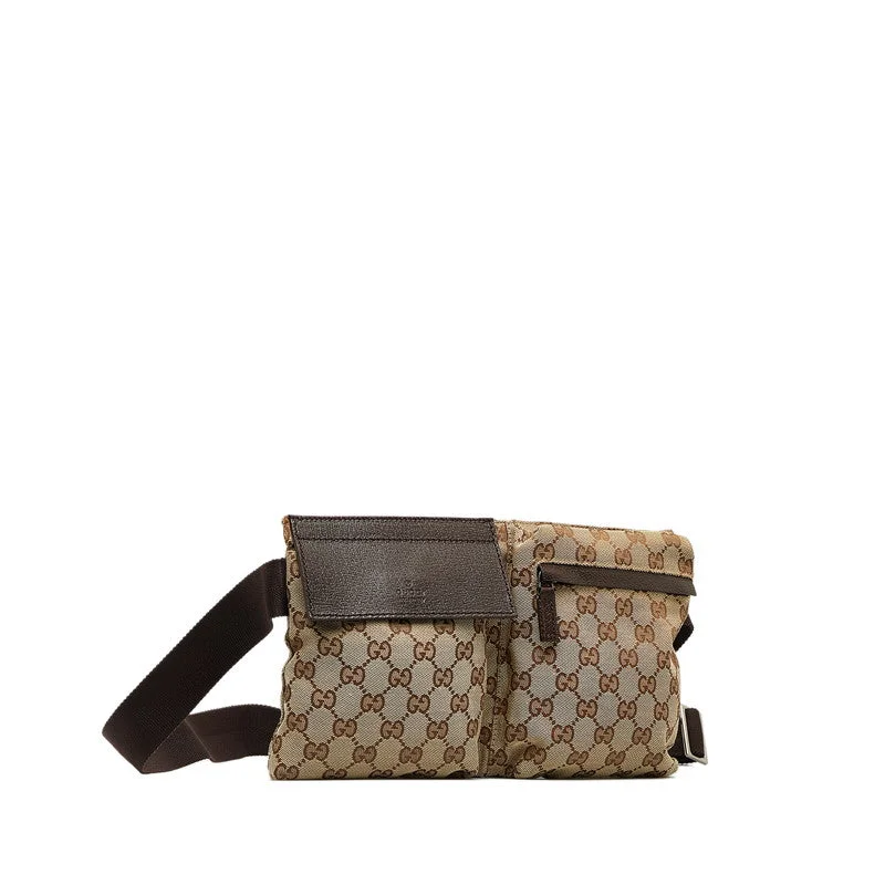 Versatile Bags That Suit Any Outfit Or Event Gucci GG Canvas Body Bag West Bag 28566 Beige Brown Canvas Leather Ladies Gucci